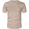 image:imageUOUA Mens Crewneck Sweatshirts Soild Color Geometric Texture T Shirts Short Sleeve Casual Pullover ShirtNew Khaki