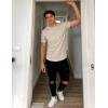 image:imageUOUA Mens Crewneck Sweatshirts Soild Color Geometric Texture T Shirts Short Sleeve Casual Pullover ShirtNew Khaki