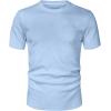 image:imageUOUA Mens Crewneck Sweatshirts Soild Color Geometric Texture T Shirts Short Sleeve Casual Pullover ShirtNew Lightblue