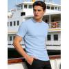 image:imageUOUA Mens Crewneck Sweatshirts Soild Color Geometric Texture T Shirts Short Sleeve Casual Pullover ShirtNew Lightblue