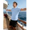 image:imageUOUA Mens Crewneck Sweatshirts Soild Color Geometric Texture T Shirts Short Sleeve Casual Pullover ShirtNew Lightblue