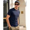 image:imageUOUA Mens Crewneck Sweatshirts Soild Color Geometric Texture T Shirts Short Sleeve Casual Pullover ShirtNew Navyblue