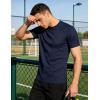 image:imageUOUA Mens Crewneck Sweatshirts Soild Color Geometric Texture T Shirts Short Sleeve Casual Pullover ShirtNew Navyblue