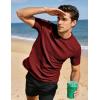 image:imageUOUA Mens Crewneck Sweatshirts Soild Color Geometric Texture T Shirts Short Sleeve Casual Pullover ShirtNew Wine
