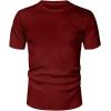 image:imageUOUA Mens Crewneck Sweatshirts Soild Color Geometric Texture T Shirts Short Sleeve Casual Pullover ShirtNew Wine