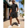 image:imageUOUA Mens Shorts Set 2 Piece Summer Outfits Casual Vacation TracksuitsBlack
