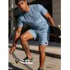 image:imageUOUA Mens Shorts Set 2 Piece Summer Outfits Casual Vacation TracksuitsDenim Blue