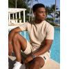 image:imageUOUA Mens Shorts Set 2 Piece Summer Outfits Casual Vacation TracksuitsKhaki