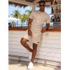 image:imageUOUA Mens Shorts Set 2 Piece Summer Outfits Casual Vacation TracksuitsKhaki