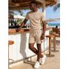 image:imageUOUA Mens Shorts Set 2 Piece Summer Outfits Casual Vacation TracksuitsKhaki