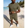 image:imageUOUA Mens Shorts Set 2 Piece Summer Outfits Casual Vacation TracksuitsOlive