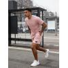 image:imageUOUA Mens Shorts Set 2 Piece Summer Outfits Casual Vacation TracksuitsPink