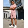 image:imageUOUA Mens Shorts Set 2 Piece Summer Outfits Casual Vacation TracksuitsPink