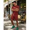 image:imageUOUA Mens Shorts Set 2 Piece Summer Outfits Casual Vacation TracksuitsWine