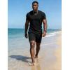 image:imageUOUA Mens Summer Outfits 2 Piece Short Set Casual Track Suits Matching Crew Neck Shirt and Vacation ShortsBlack