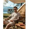image:imageUOUA Mens Summer Outfits 2 Piece Short Set Casual Track Suits Matching Crew Neck Shirt and Vacation ShortsKhaki