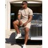 image:imageUOUA Mens Summer Outfits 2 Piece Short Set Casual Track Suits Matching Crew Neck Shirt and Vacation ShortsKhaki