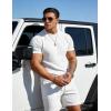 image:imageUOUA Mens Summer Outfits 2 Piece Short Set Casual Track Suits Matching Crew Neck Shirt and Vacation ShortsWhite