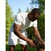 image:imageUOUA Mens Summer Outfits 2 Piece Short Set Casual Track Suits Matching Crew Neck Shirt and Vacation ShortsWhite