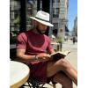 image:imageUOUA Mens Summer Outfits 2 Piece Short Set Casual Track Suits Matching Crew Neck Shirt and Vacation ShortsWine