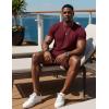 image:imageUOUA Mens Summer Outfits 2 Piece Short Set Casual Track Suits Matching Crew Neck Shirt and Vacation ShortsWine