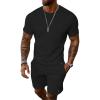 image:imageUOUA Mens Shorts Set 2 Piece Summer Outfits Casual Vacation TracksuitsBlack