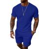 image:imageUOUA Mens Shorts Set 2 Piece Summer Outfits Casual Vacation TracksuitsBlue