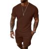 image:imageUOUA Mens Shorts Set 2 Piece Summer Outfits Casual Vacation TracksuitsBrown
