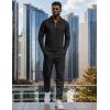image:imageUOUA Mens 2 Piece Set Casual Outfits Polo Long Sleeve Shirt amp Pants Tracksuit Loungewear Athletic Jogger SweatsuitBlack
