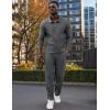 image:imageUOUA Mens 2 Piece Set Casual Outfits Polo Long Sleeve Shirt amp Pants Tracksuit Loungewear Athletic Jogger SweatsuitDark Grey