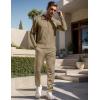 image:imageUOUA Mens 2 Piece Set Casual Outfits Polo Long Sleeve Shirt amp Pants Tracksuit Loungewear Athletic Jogger SweatsuitKhaki
