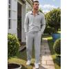 image:imageUOUA Mens 2 Piece Set Casual Outfits Polo Long Sleeve Shirt amp Pants Tracksuit Loungewear Athletic Jogger SweatsuitLight Grey