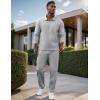 image:imageUOUA Mens 2 Piece Set Casual Outfits Polo Long Sleeve Shirt amp Pants Tracksuit Loungewear Athletic Jogger SweatsuitLight Grey