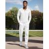 image:imageUOUA Mens 2 Piece Set Casual Outfits Polo Long Sleeve Shirt amp Pants Tracksuit Loungewear Athletic Jogger SweatsuitWhite