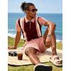 image:imageUOUA Mens Summer Track Suits 2 Piece Shorts Sets Short Sleeve Sweatsuit Outfits 14 Zip Golf Polo Splicing Striped ShirtsWine Stripe Pink