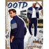 image:imageUOUA Mens Tracksuits Set Full Zip Jacket amp Sweatpants 2 Piece Athletic Jogging Suits Casual Sports Color Block OutfitBlue