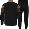 image:imageUOUA Mens Tracksuits Set Full Zip Jacket amp Sweatpants 2 Piece Athletic Jogging Suits Casual Sports Color Block OutfitKhaki