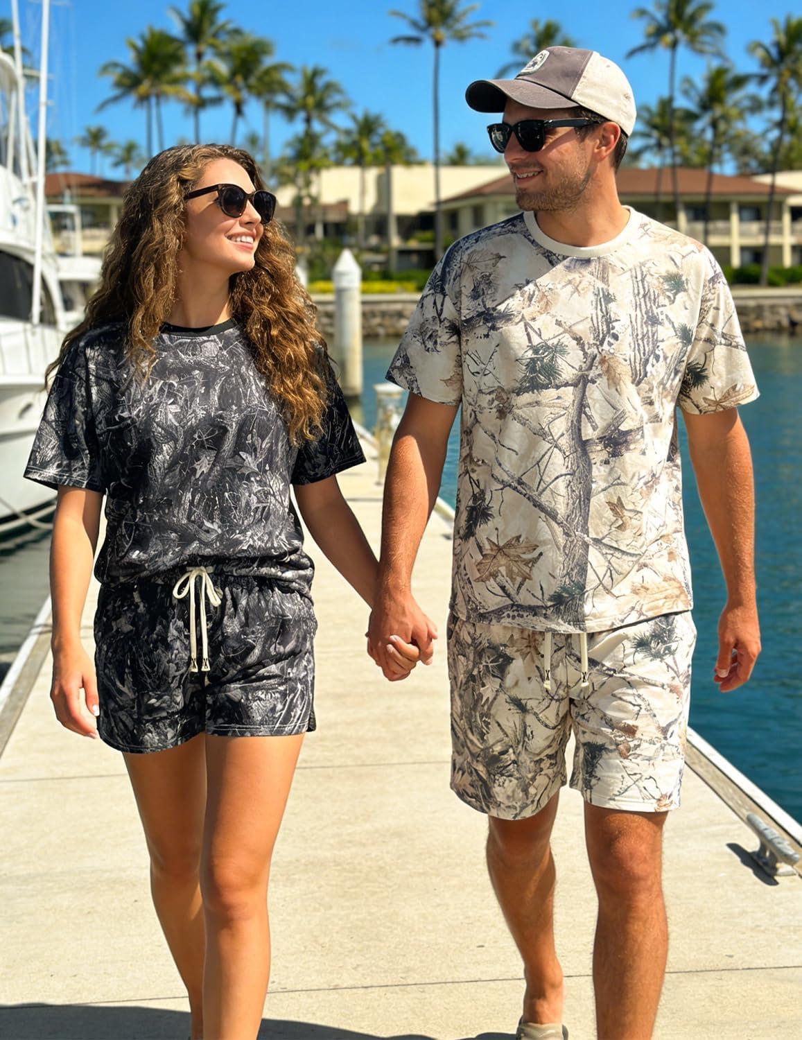 image:imageUOUA Mens Mesh Camo Graphic Shorts Vintage Designer Workout Shorts Casual Cool Streetwear Waist PantsBlackleaves