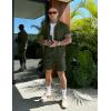image:imageUOUA 2 Piece Short Sets for Men Summer Beach Outfits Stripe Texture Button Down Shirts amp Shorts Casual Vacation SetArmygreen