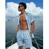 image:imageUOUA 2 Piece Short Sets for Men Summer Beach Outfits Stripe Texture Button Down Shirts amp Shorts Casual Vacation SetLightblue