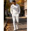 image:imageUOUA Mens 2 Piece Sweatsuits Set Long Sleeve Sweatshirt Jogging Sweatpants Tracksuits OutfitsAll White