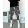 image:imageUOUA Mens Mesh Camo Graphic Shorts Vintage Designer Workout Shorts Casual Cool Streetwear Waist PantsBlackleaves