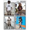 image:imageUOUA Mens Mesh Camo Graphic Shorts Vintage Designer Workout Shorts Casual Cool Streetwear Waist PantsBrownleaves
