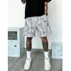 image:imageUOUA Mens Mesh Camo Graphic Shorts Vintage Designer Workout Shorts Casual Cool Streetwear Waist PantsGreyleaves