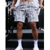 image:imageUOUA Mens Mesh Camo Graphic Shorts Vintage Designer Workout Shorts Casual Cool Streetwear Waist PantsGreyleaves
