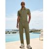 image:imageUOUA Mens Sweat Suits Set Tracksuit 2 Piece Outfits Short Sleeve Casual Sweatshirt amp Loose Jogging PantsArmy Green
