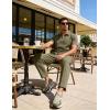 image:imageUOUA Mens Sweat Suits Set Tracksuit 2 Piece Outfits Short Sleeve Casual Sweatshirt amp Loose Jogging PantsArmy Green