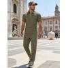 image:imageUOUA Mens Sweat Suits Set Tracksuit 2 Piece Outfits Short Sleeve Casual Sweatshirt amp Loose Jogging PantsArmy Green