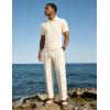 image:imageUOUA Mens Sweat Suits Set Tracksuit 2 Piece Outfits Short Sleeve Casual Sweatshirt amp Loose Jogging PantsBeige
