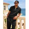 image:imageUOUA Mens Sweat Suits Set Tracksuit 2 Piece Outfits Short Sleeve Casual Sweatshirt amp Loose Jogging PantsBlack
